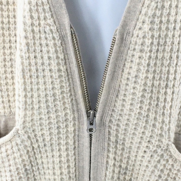 Wilfred Aritzia Cardigan Sweater Oatmeal Wool Alpaca Blend Zip Front Sz XXS - Picture 6 of 12